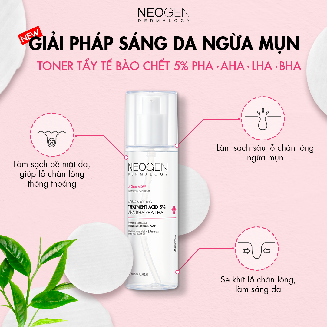 Mô tả Bộ Đôi Toner Giảm Mụn và Serum Dưỡng Sáng 22% Vitamin C Kakadu + 5% Treatment Acid Neogen Dermalogy - 5