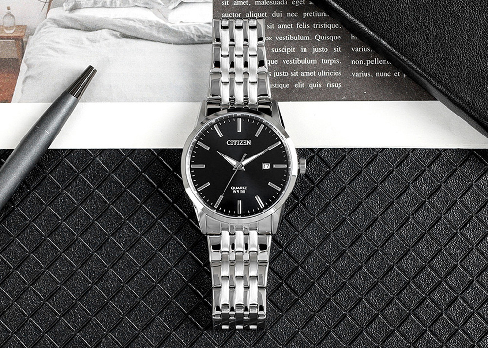 Mô tả Đồng Hồ Nam Citizen Pin-Quartz Dây Thép Không Gỉ BI5000-87E - Mặt Đen (39mm) - 1