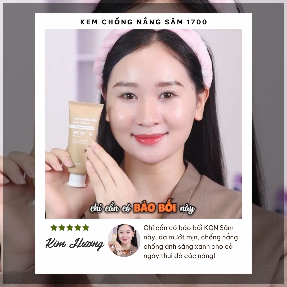 Mô tả Kem Chống Nắng Sâm 1700 SPF50 PA++++ Phổ Rộng Ngừa Lão Hoá Bảo Vệ Dưỡng Ẩm Da Cỏ Mềm 60g - 8