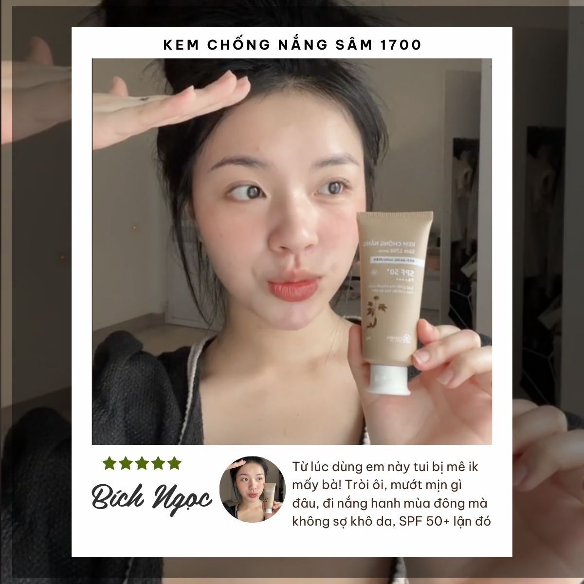 Mô tả Kem Chống Nắng Sâm 1700 SPF50 PA++++ Phổ Rộng Ngừa Lão Hoá Bảo Vệ Dưỡng Ẩm Da Cỏ Mềm 60g - 11