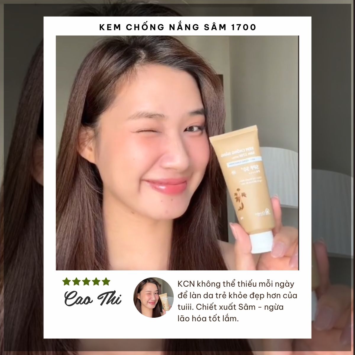 Mô tả Kem Chống Nắng Sâm 1700 SPF50 PA++++ Phổ Rộng Ngừa Lão Hoá Bảo Vệ Dưỡng Ẩm Da Cỏ Mềm 60g - 7