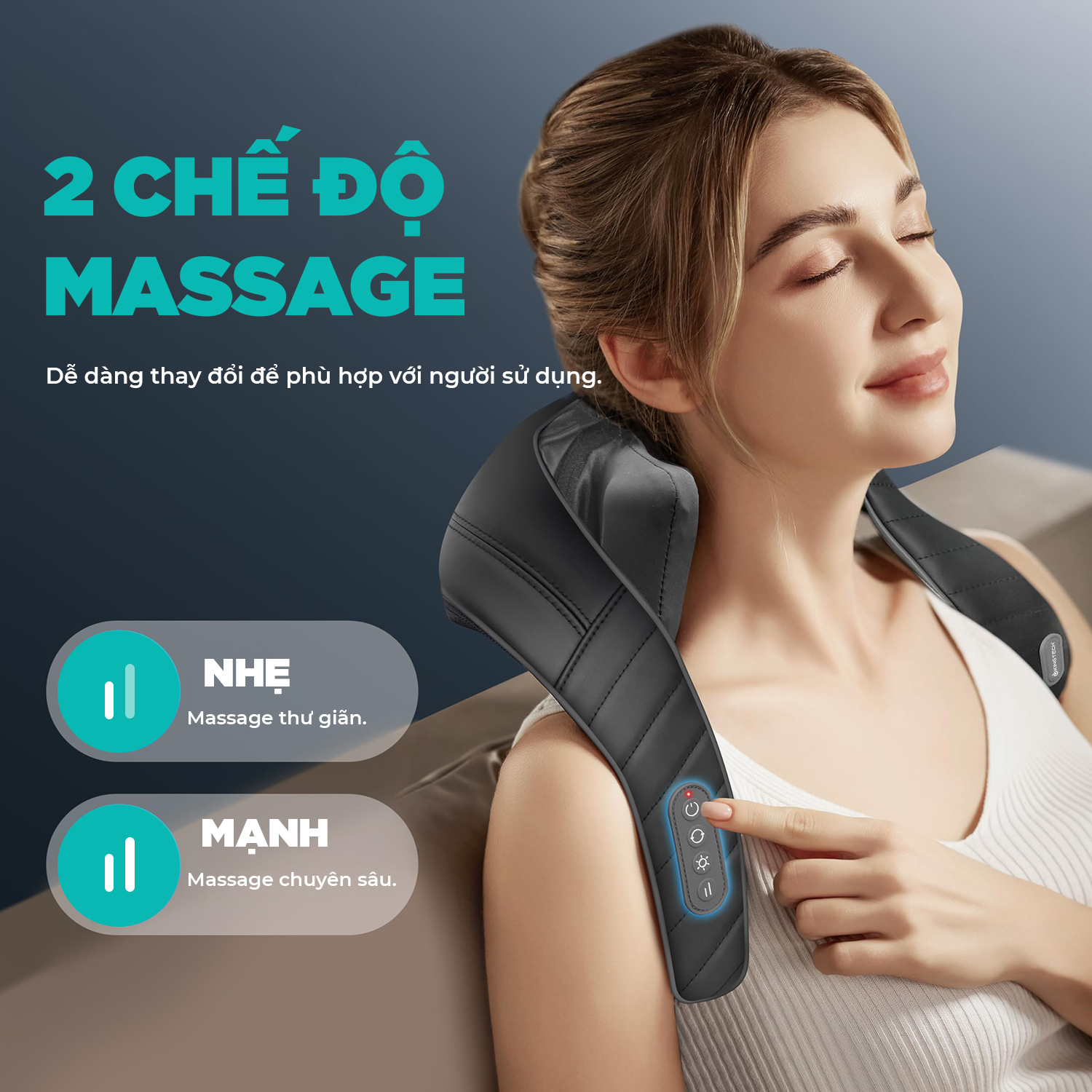 Mô tả Máy Massage Cổ Vai Gáy KINGTECH S6, Masage Shiatsu 3d, Nhiệt Hồng Ngoại, Tích Điện, Matxa Nhiều Vị Trí - Chính Hãng - 3