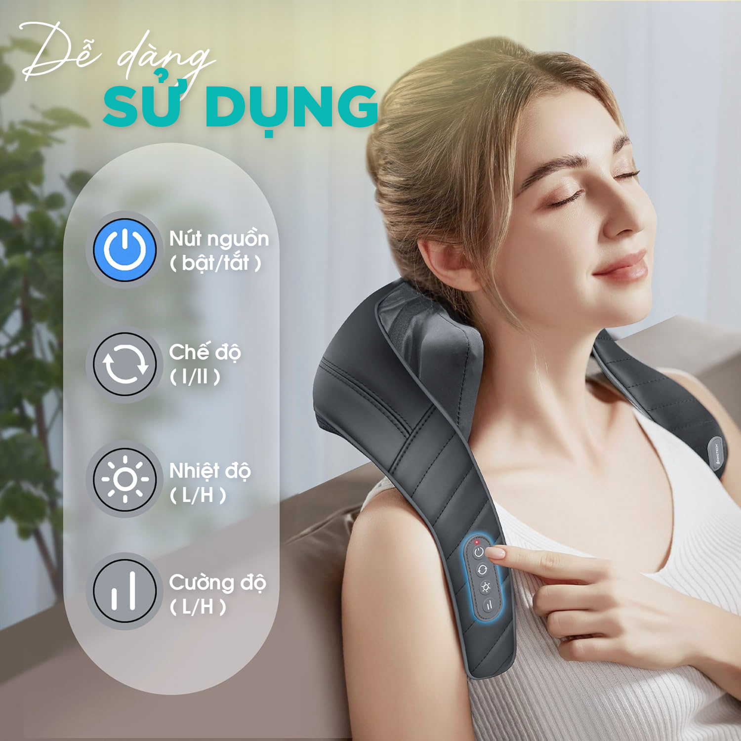 Mô tả Máy Massage Cổ Vai Gáy KINGTECH S6, Masage Shiatsu 3d, Nhiệt Hồng Ngoại, Tích Điện, Matxa Nhiều Vị Trí - Chính Hãng - 8
