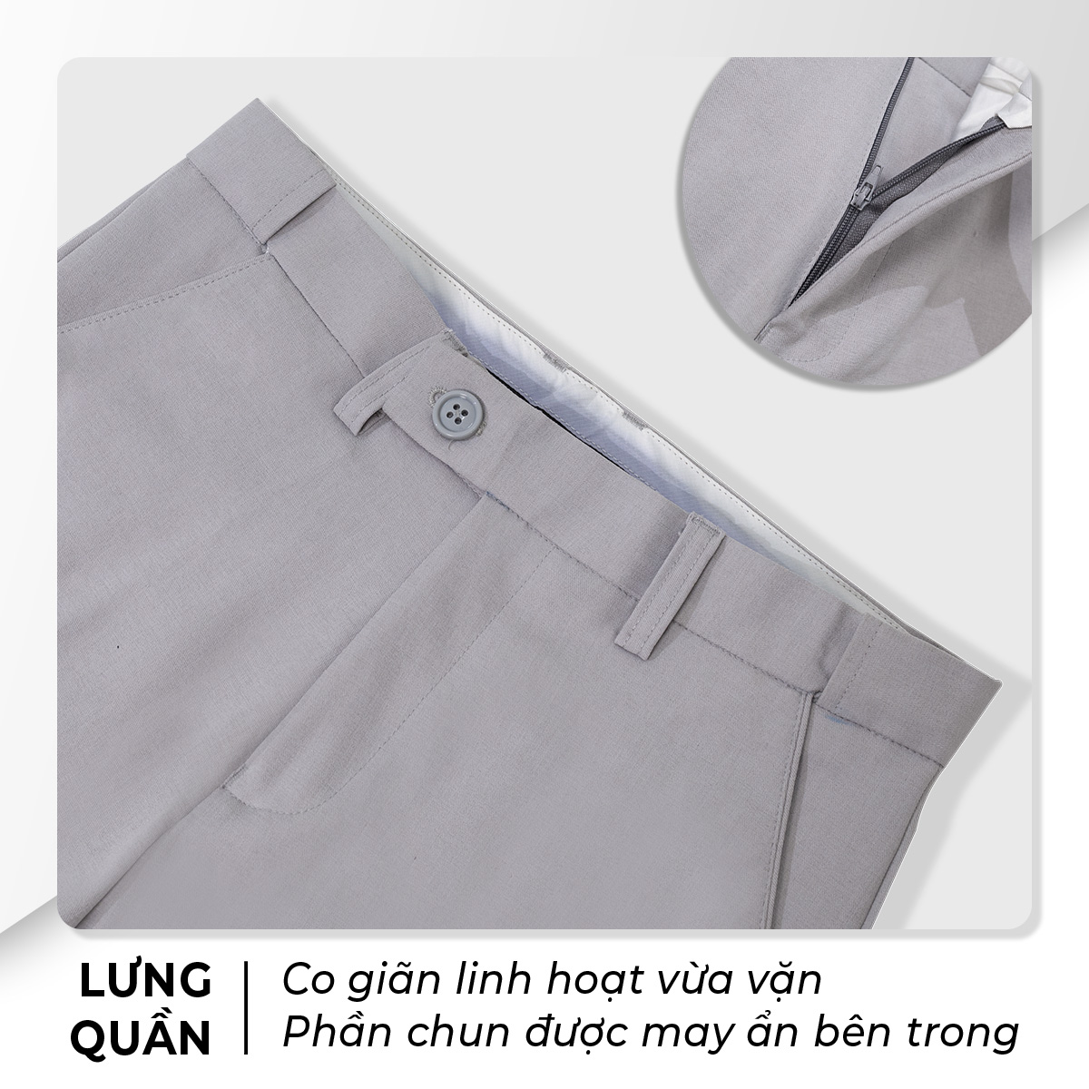 Mô tả Quần dài tây nam SIXMEN co giãn 2 chiều, lưng đai chun ẩn, xuất xịn, chuẩn form - 6