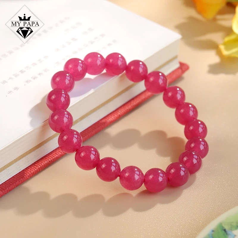 Mô tả Vòng Tay Đá Quartzite Đào Hoa Màu Thanh Long Đỏ MYPAPA - Viên Đá Tình Yêu - 2
