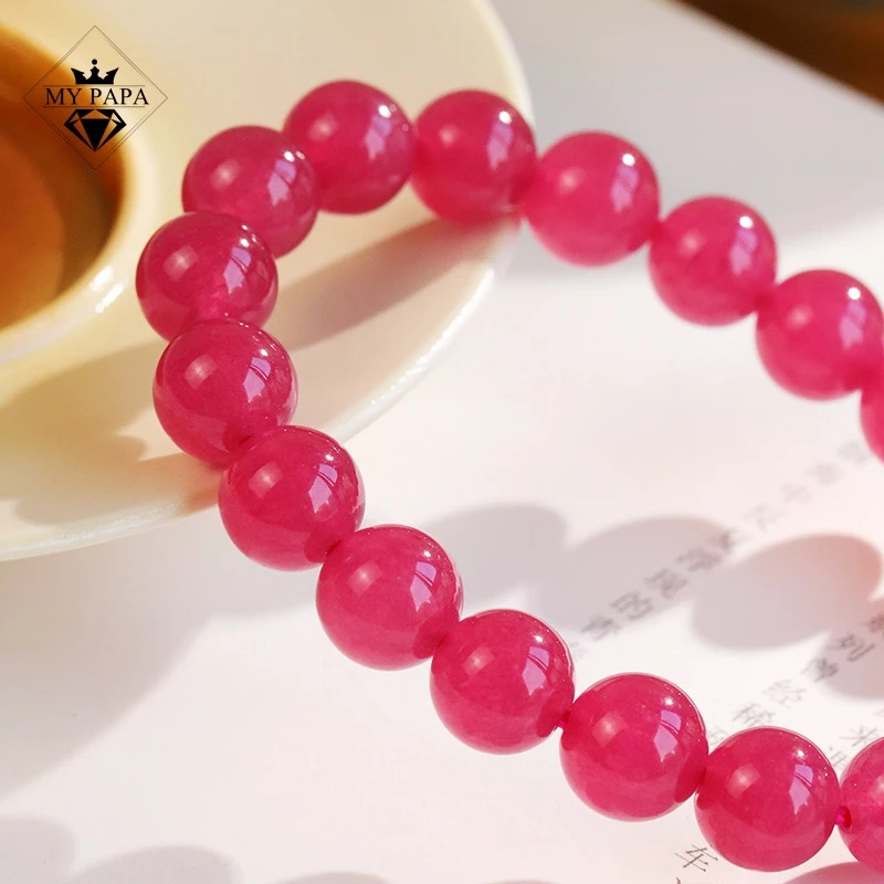 Mô tả Vòng Tay Đá Quartzite Đào Hoa Màu Thanh Long Đỏ MYPAPA - Viên Đá Tình Yêu - 5