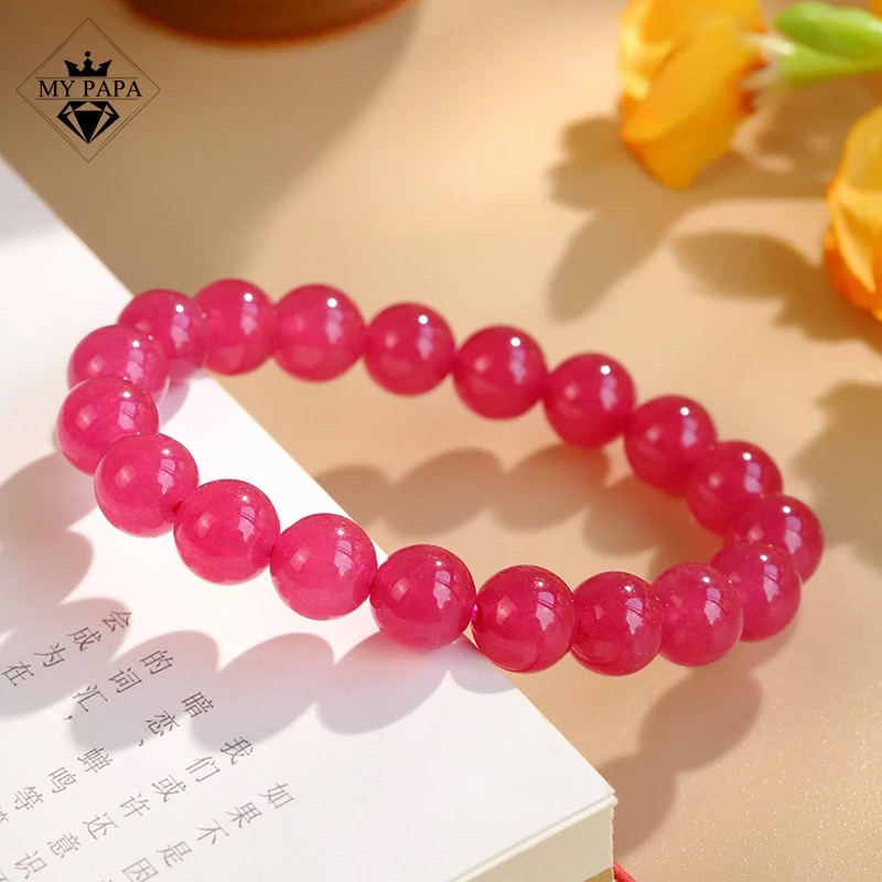 Mô tả Vòng Tay Đá Quartzite Đào Hoa Màu Thanh Long Đỏ MYPAPA - Viên Đá Tình Yêu - 8