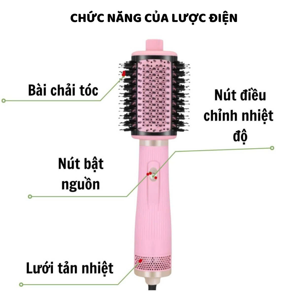 Mô tả Lược điện chải tóc ENZO 6214 thương hiệu italia , lược điện 4IN1 sấy uốn duỗi  BẢO HÀNH 5 NĂM - 4