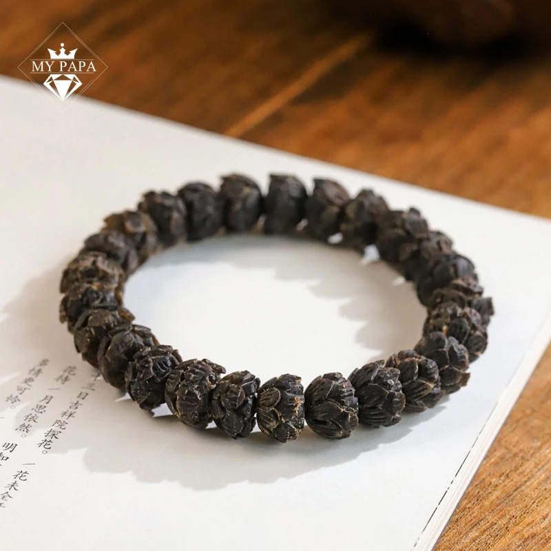 Mô tả Vòng Tay Yak Horm Chạm Khắc Hoa Sen Châu Phi MYPAPA - 1