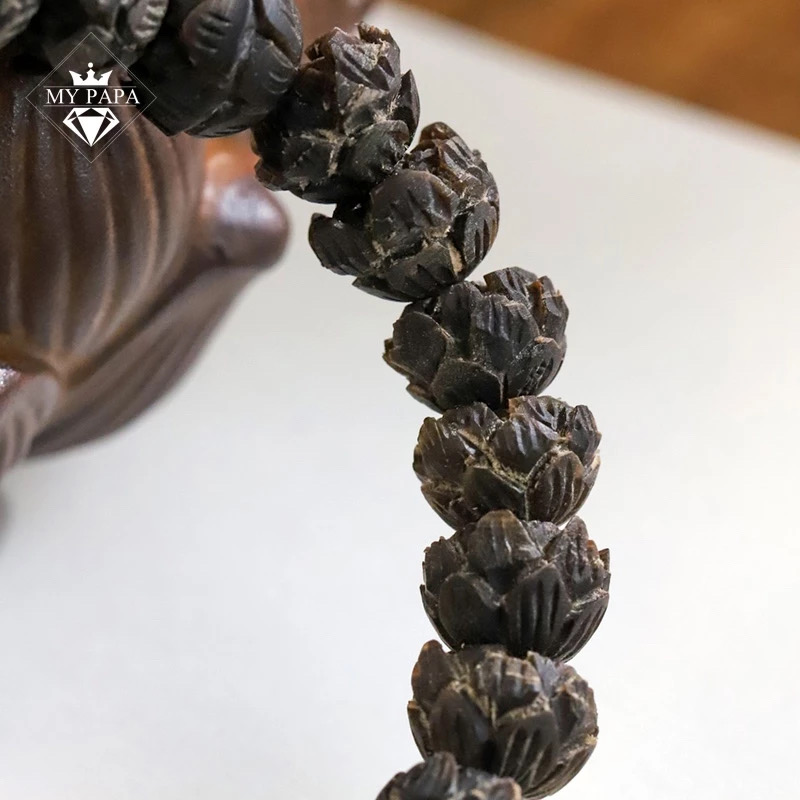 Mô tả Vòng Tay Yak Horm Chạm Khắc Hoa Sen Châu Phi MYPAPA - 5