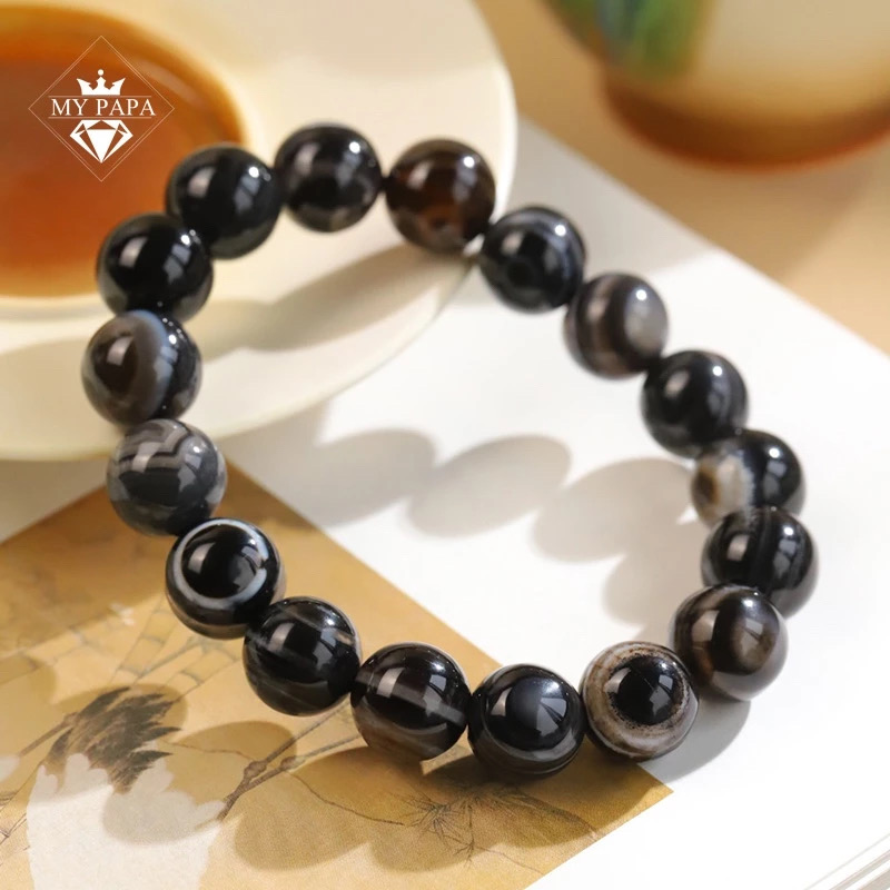 Mô tả Vòng Tay Mã Não Thiên Nhãn Đá Ảnh Tử Thiên Châu MYPAPA - Bảo Hộ Và Cát Tường - 2