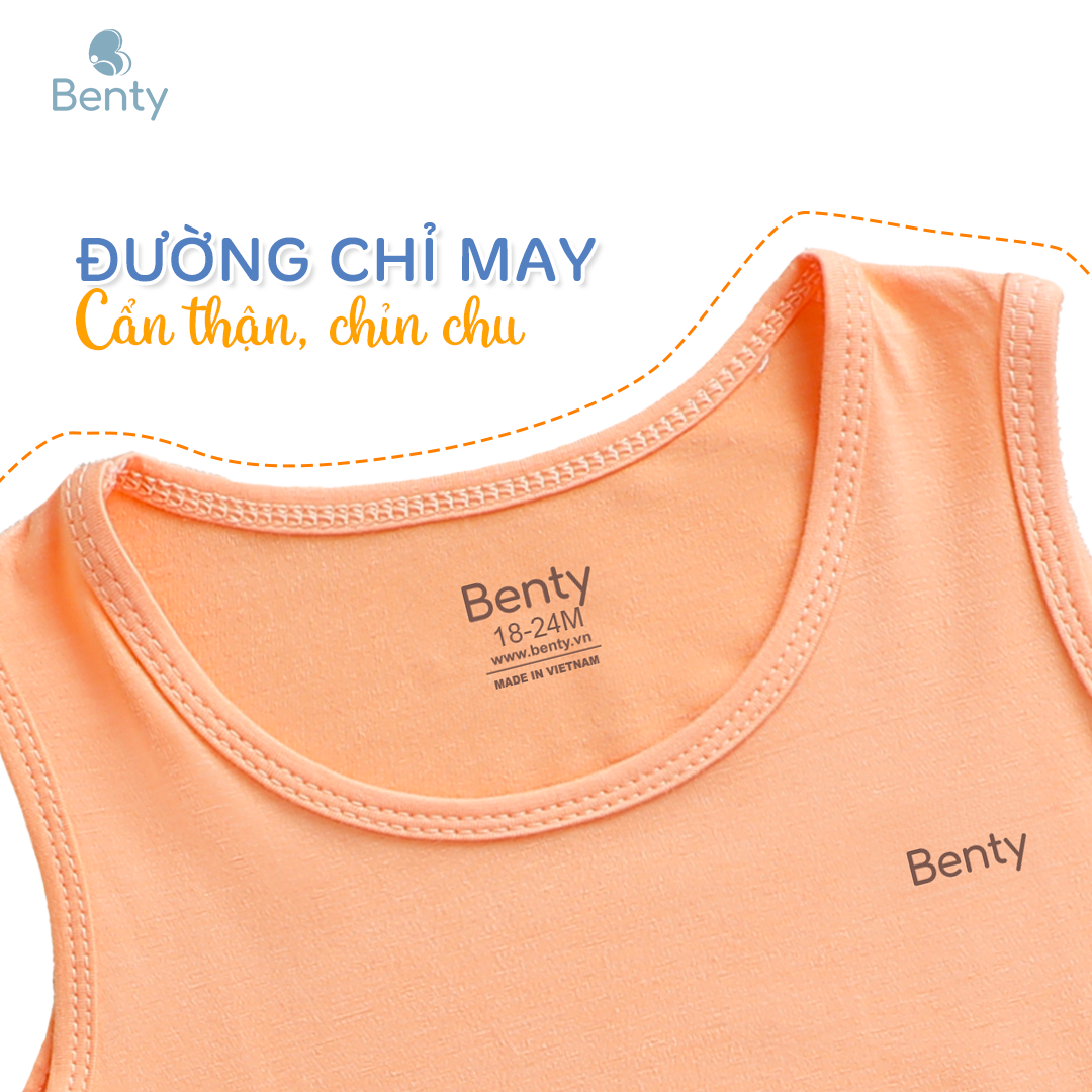 Mô tả Bộ ba lỗ BENTY trẻ em trơn basic dễ phối đồ,chất vải mềm mịn, mát mẻ cho bé từ 6 tháng đến 5 tuổi - 5
