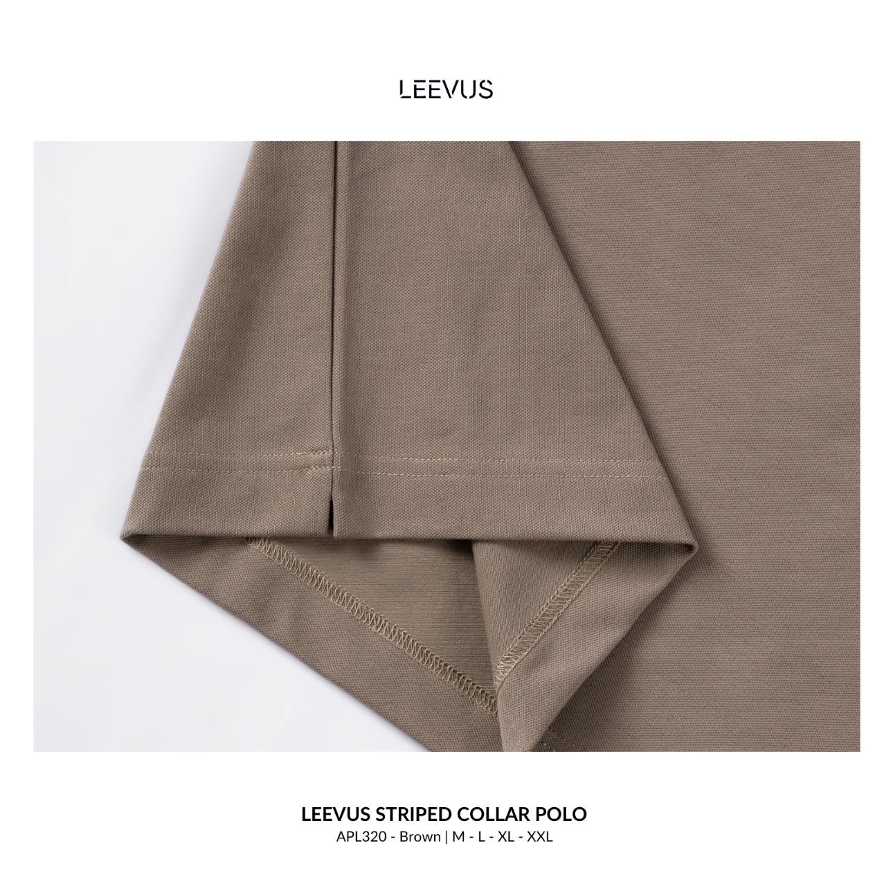 Mô tả Áo Polo nam STRIPED COLLAR LEEVUS phối sọc cổ, vải CVC cá sấu, form regular APL320 - 7