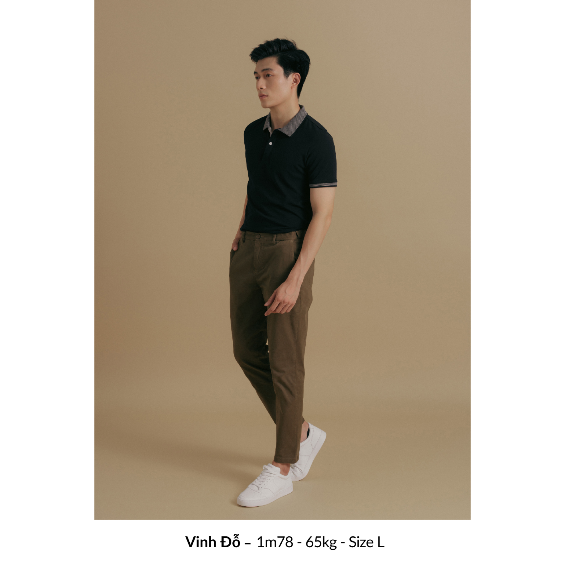Mô tả Áo Polo nam STRIPES LEEVUS phối bo dệt, vải CVC cá sấu, form regular APL275 - 4