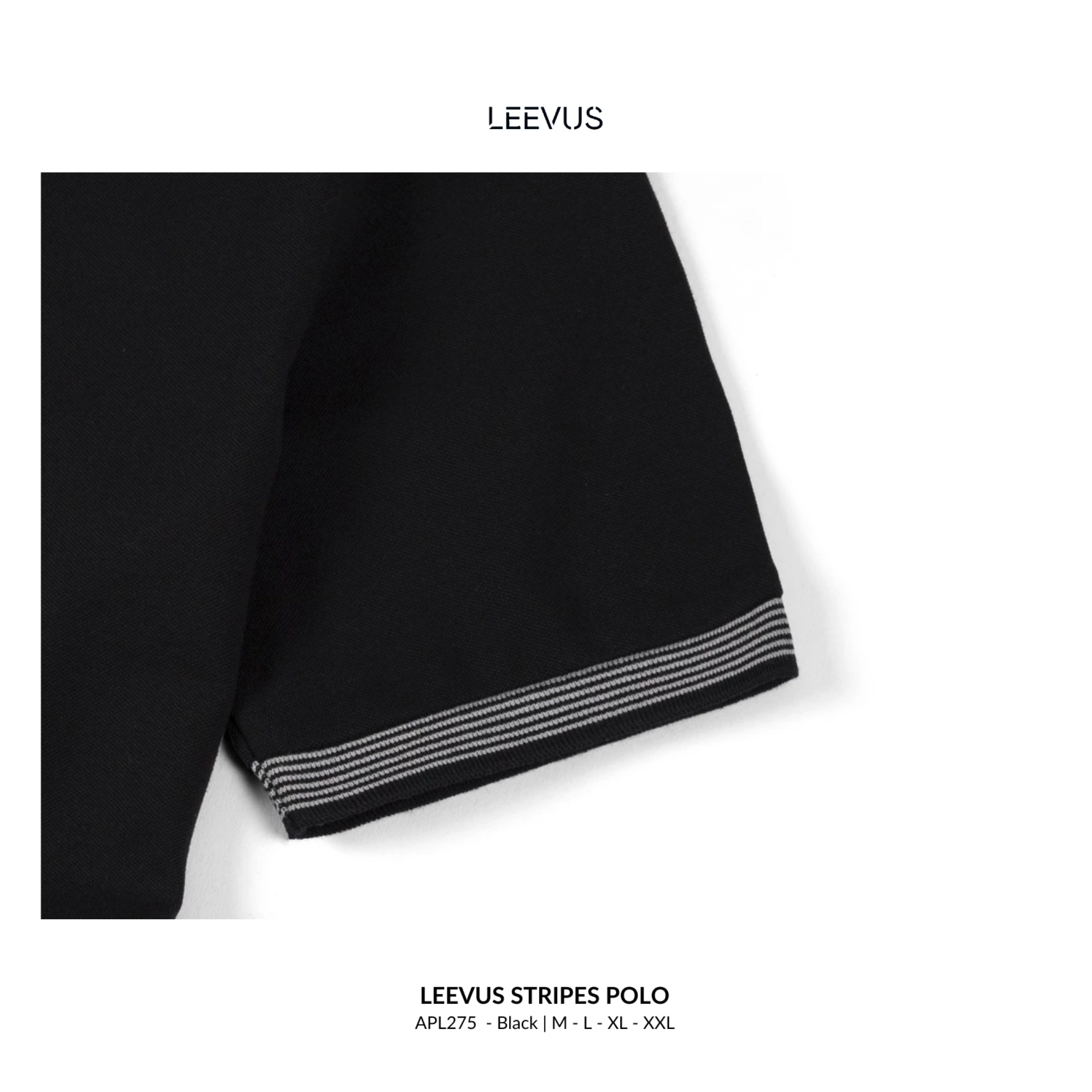 Mô tả Áo Polo nam STRIPES LEEVUS phối bo dệt, vải CVC cá sấu, form regular APL275 - 6