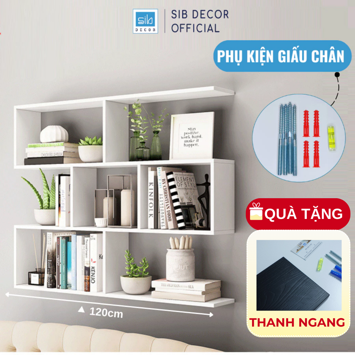 Kệ sách treo tường SIB Decor KT06-120