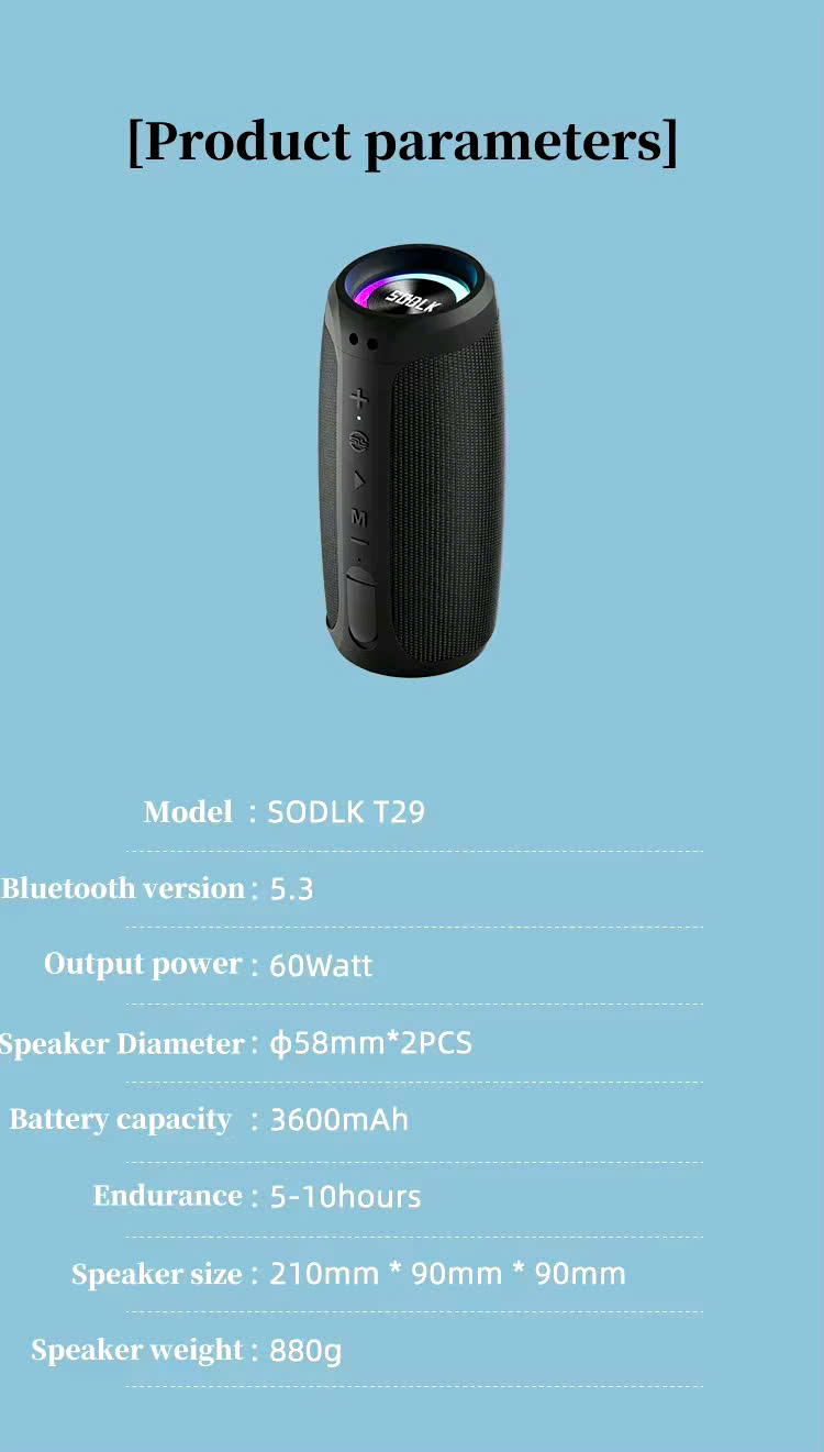 Chống nước IPX7 Loa SODLK T29