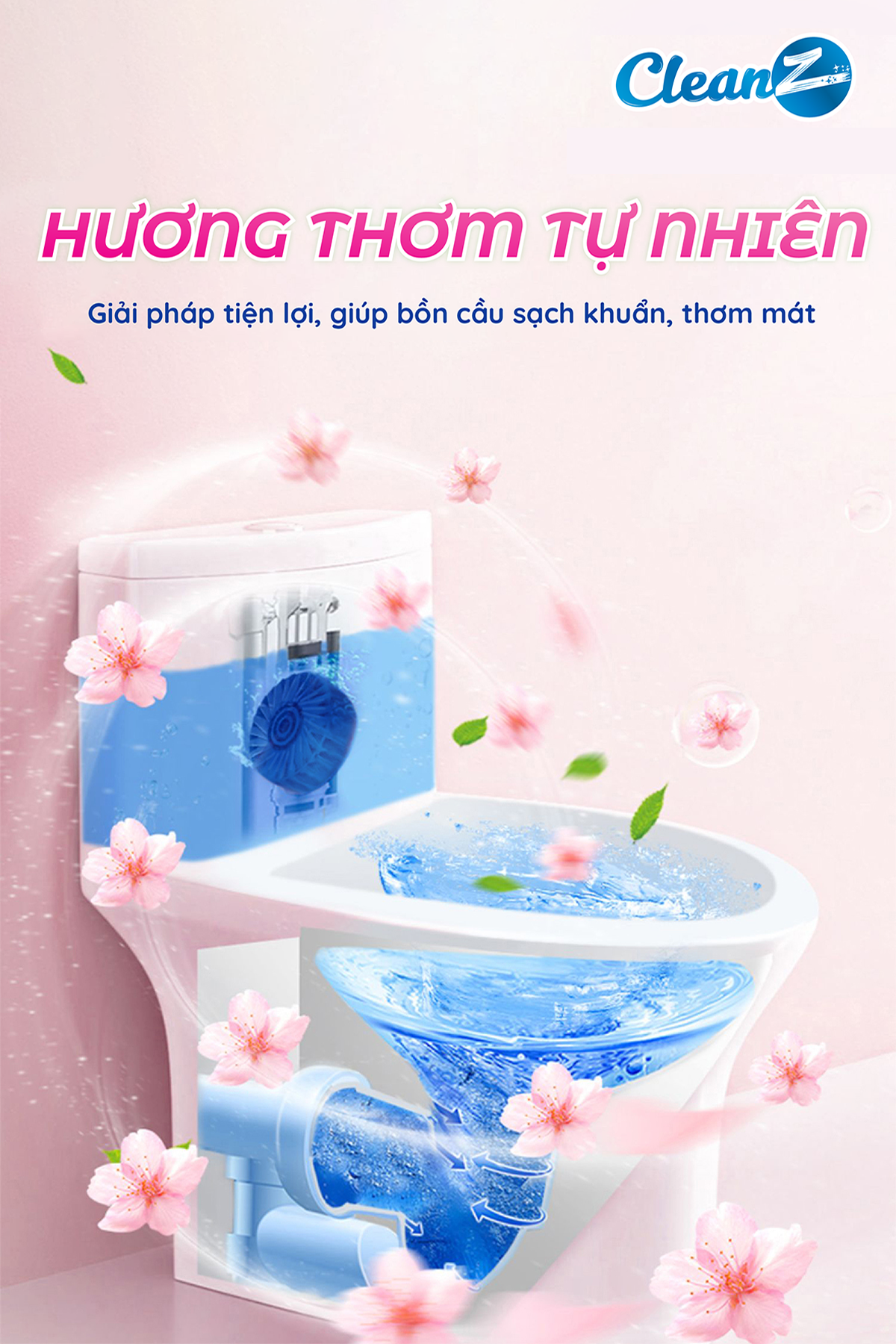 Mô tả Combo Viên sạch bồn cầu CleanZ thả bồn cầu sạch khuẩn tẩy mảng bám khử mùi diệt vi khuẩn toilet - 1