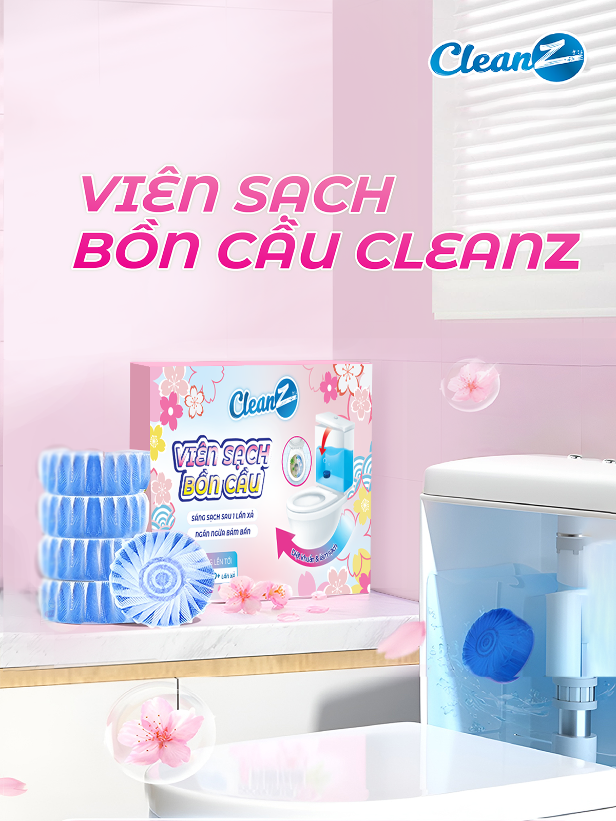Mô tả Combo 12 Viên sạch bồn cầu CleanZ thả bồn cầu sạch khuẩn tẩy sạch mảng bám khử mùi diệt vi khuẩn toilet - 4
