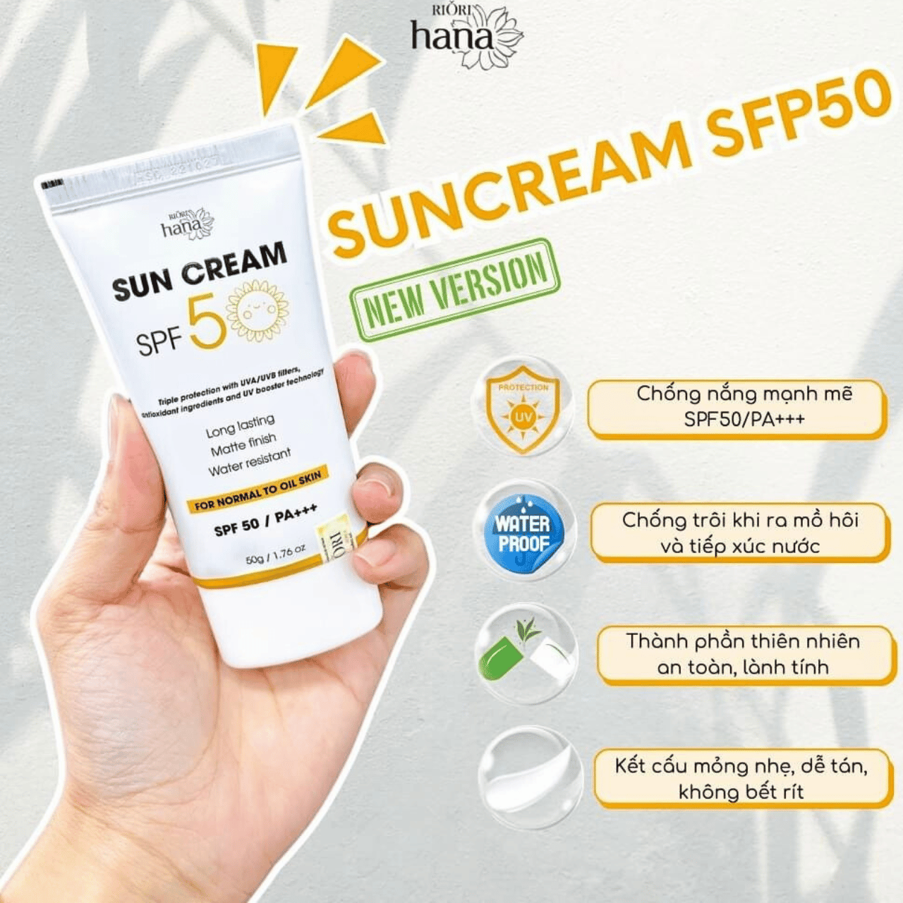 Hướng dẫn sử dụng Kem Chống Nắng Riori Hana Suncream