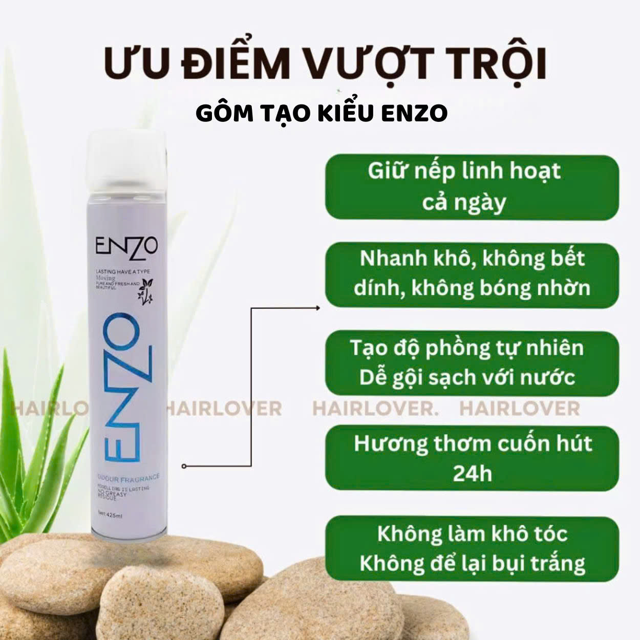 Mô tả Gôm xịt tóc nam nữ ENZO 420ML tạo kiểu giữ nếp tóc lâu hương thơm dịu nhẹ, an toàn cho tóc - 1