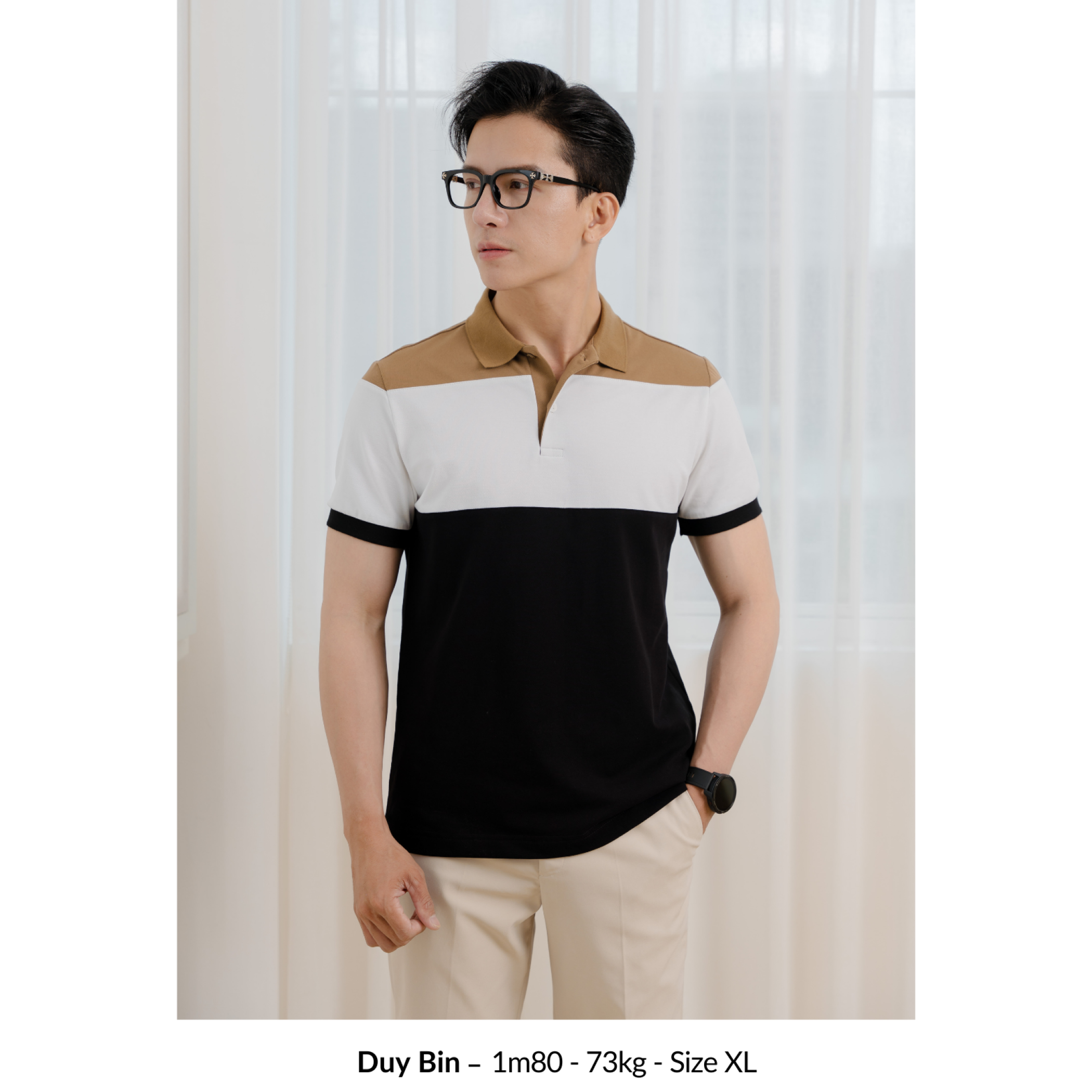 Mô tả Áo Polo nam FEINZ LEEVUS phối màu, vải CVC cá sấu, form regular APL306 - 3