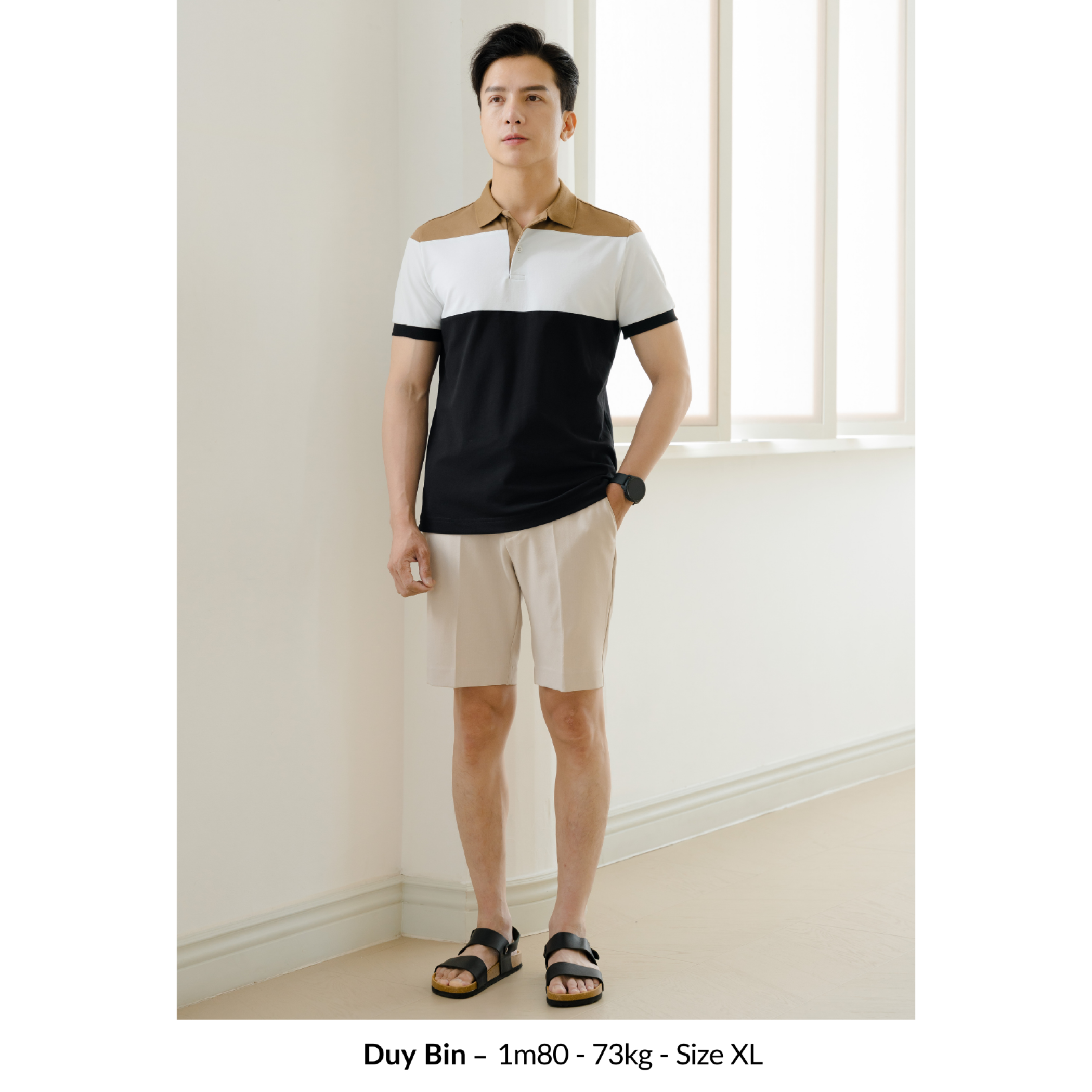 Mô tả Áo Polo nam FEINZ LEEVUS phối màu, vải CVC cá sấu, form regular APL306 - 4