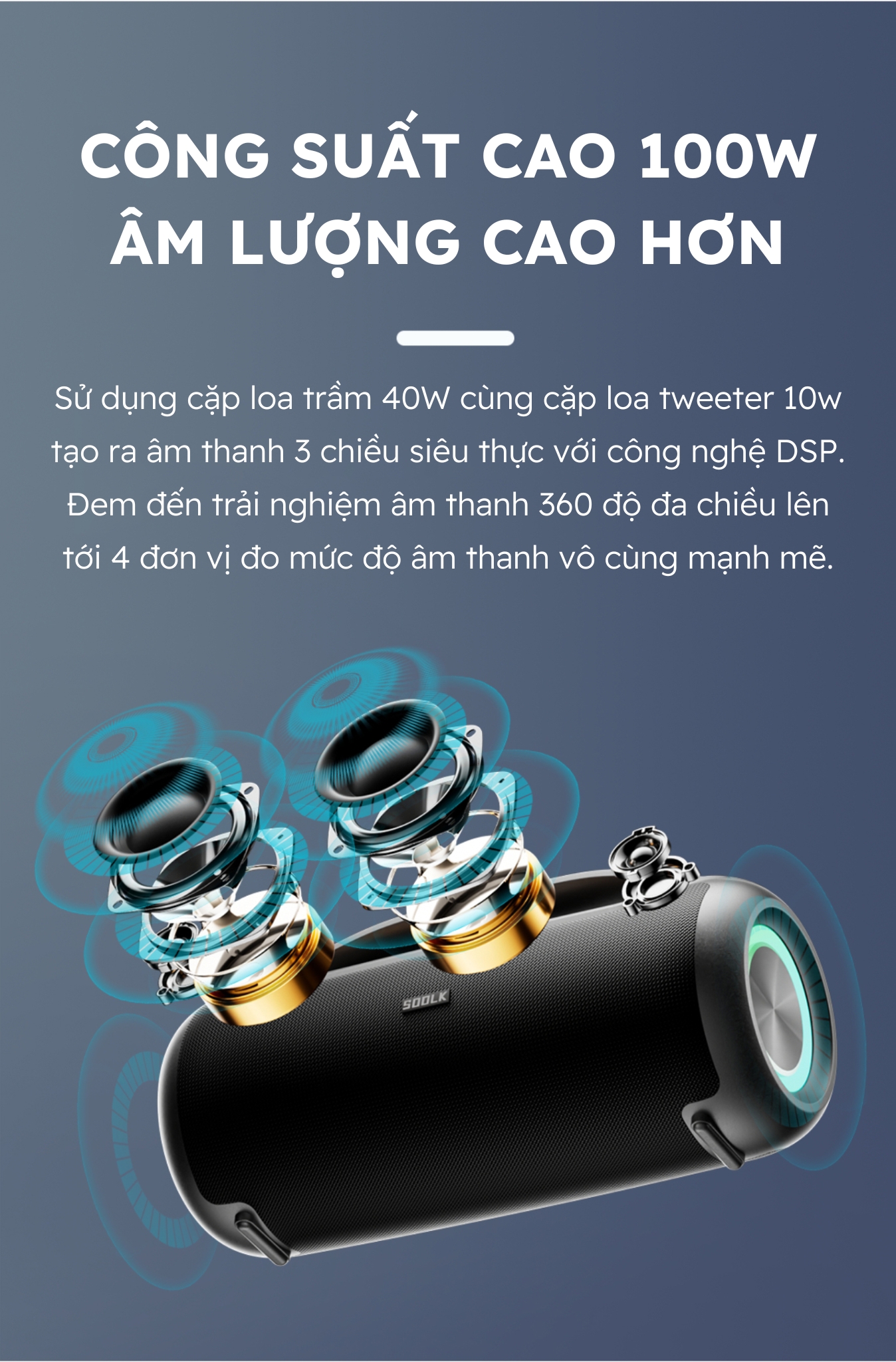 Loa Bluetooth SODLK T300 - Hình ảnh 3