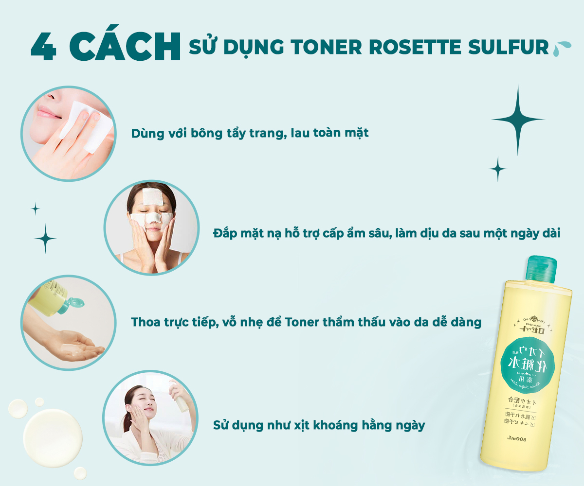 Mô tả Nước Cân Bằng Rosette Dưỡng Ẩm Và Làm Dịu Da Sulfur Skin Lotion 500ml - 7