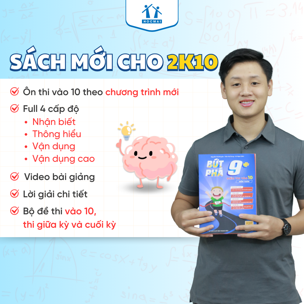 Mô tả Sách Bứt phá 9+ điểm thi vào 10 môn Toán - Tổng ôn và luyện đề - HOCMAI - 1