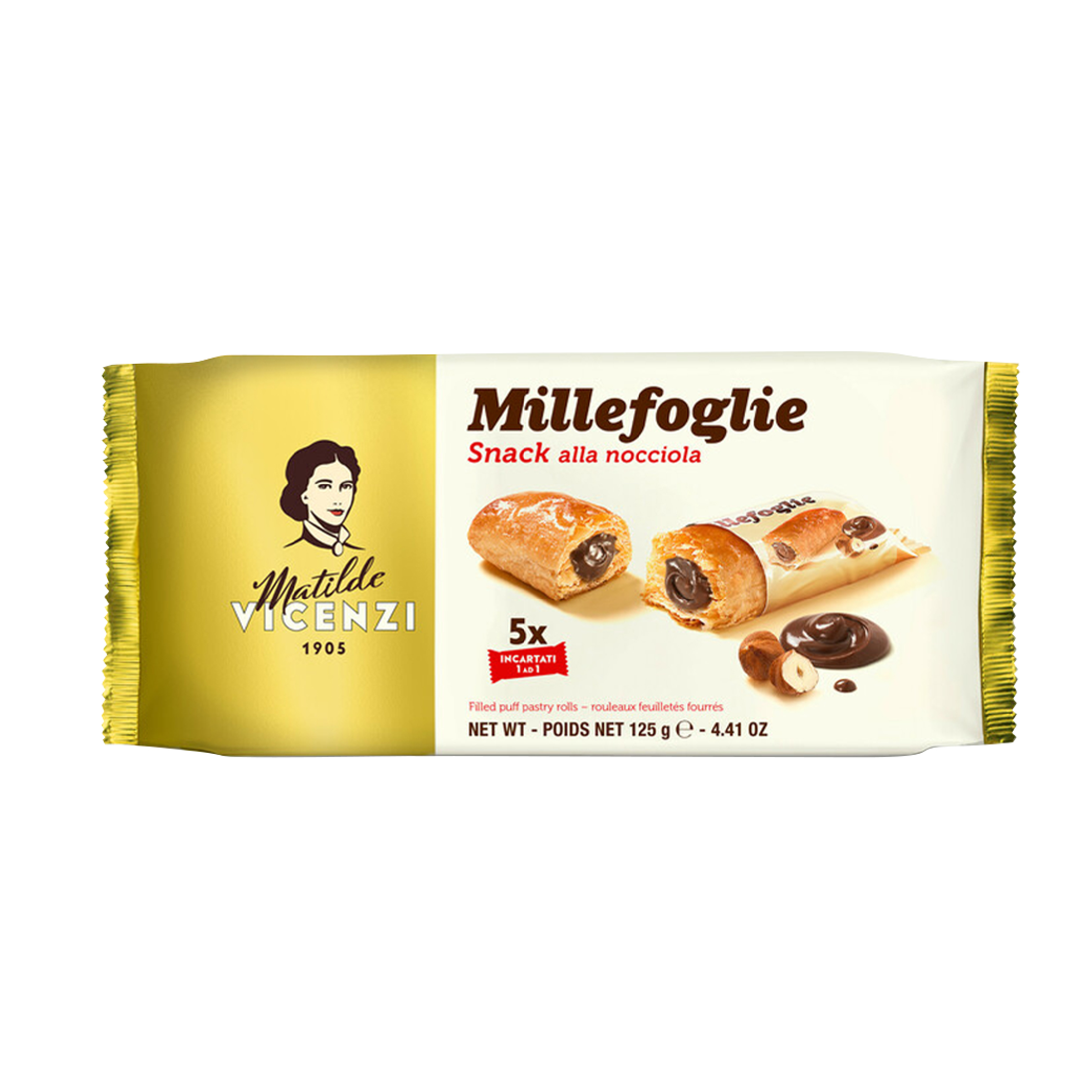Mô tả Bánh ngàn lớp nhân kem hạt phỉ Minisnack Matilde Vicenzi nhập khẩu Ý 125g - 1