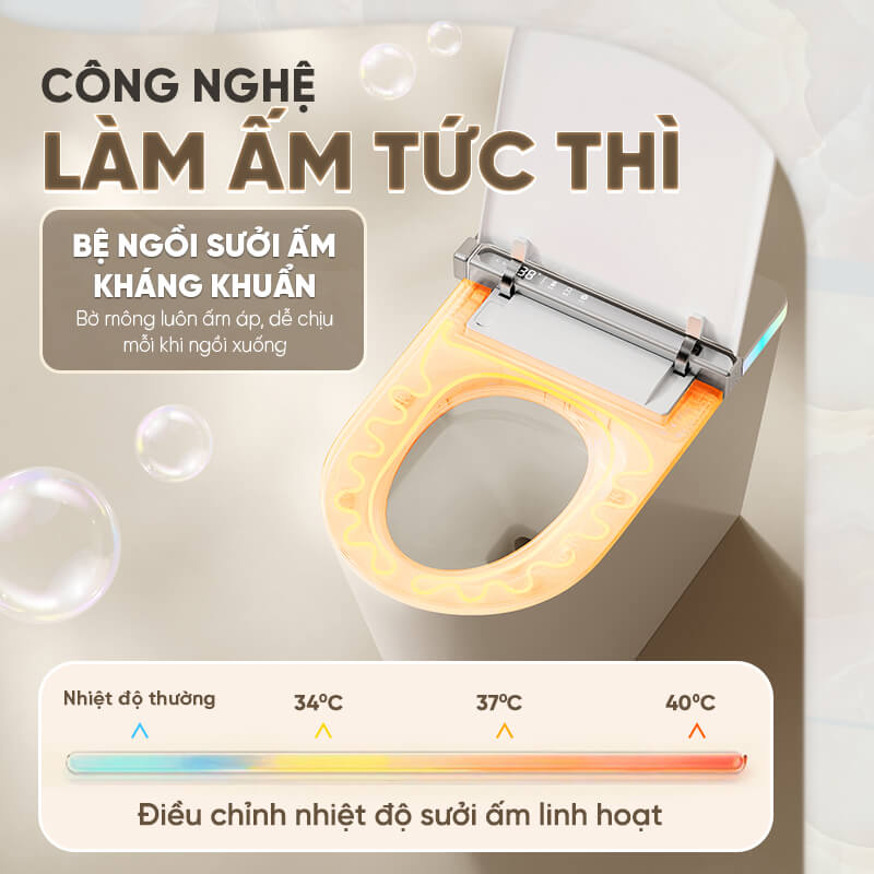 Bồn cầu thông minh Enic Smart K4, gốm sứ phủ men Nano bạc kháng khuẩn ...