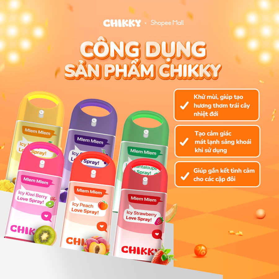 Mô tả Xịt thơm CHIKKY, Xịt ngon mùi trái cây vị hoa quả the mát, Xịt vùng kín MEE NATURAL - 3