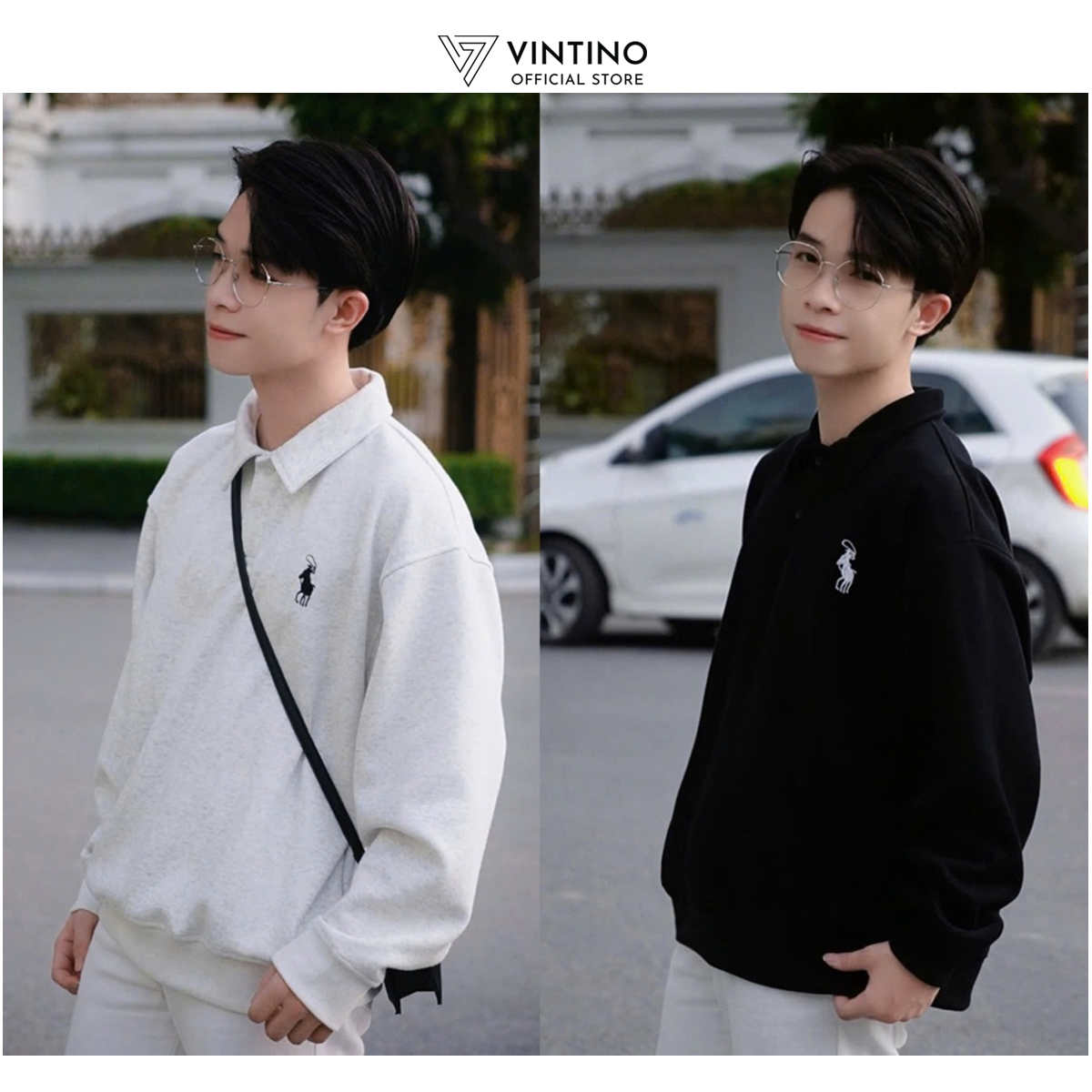 Áo Sweeter Polo Form Suông VINTINO Dài Tay Cổ Bẻ Cho Nam Nữ Mùa Đông ...