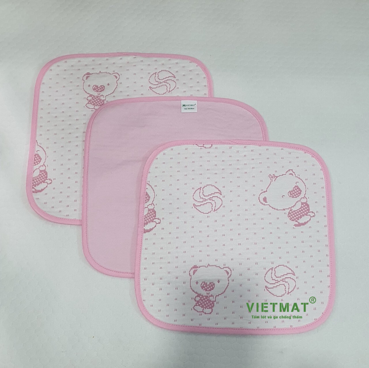Mô tả 6 tấm 30x30cm miếng lót chống thấm cho bé Vietmat lót mông mềm mịn chống thấm tuyệt đối, giặt máy - 9