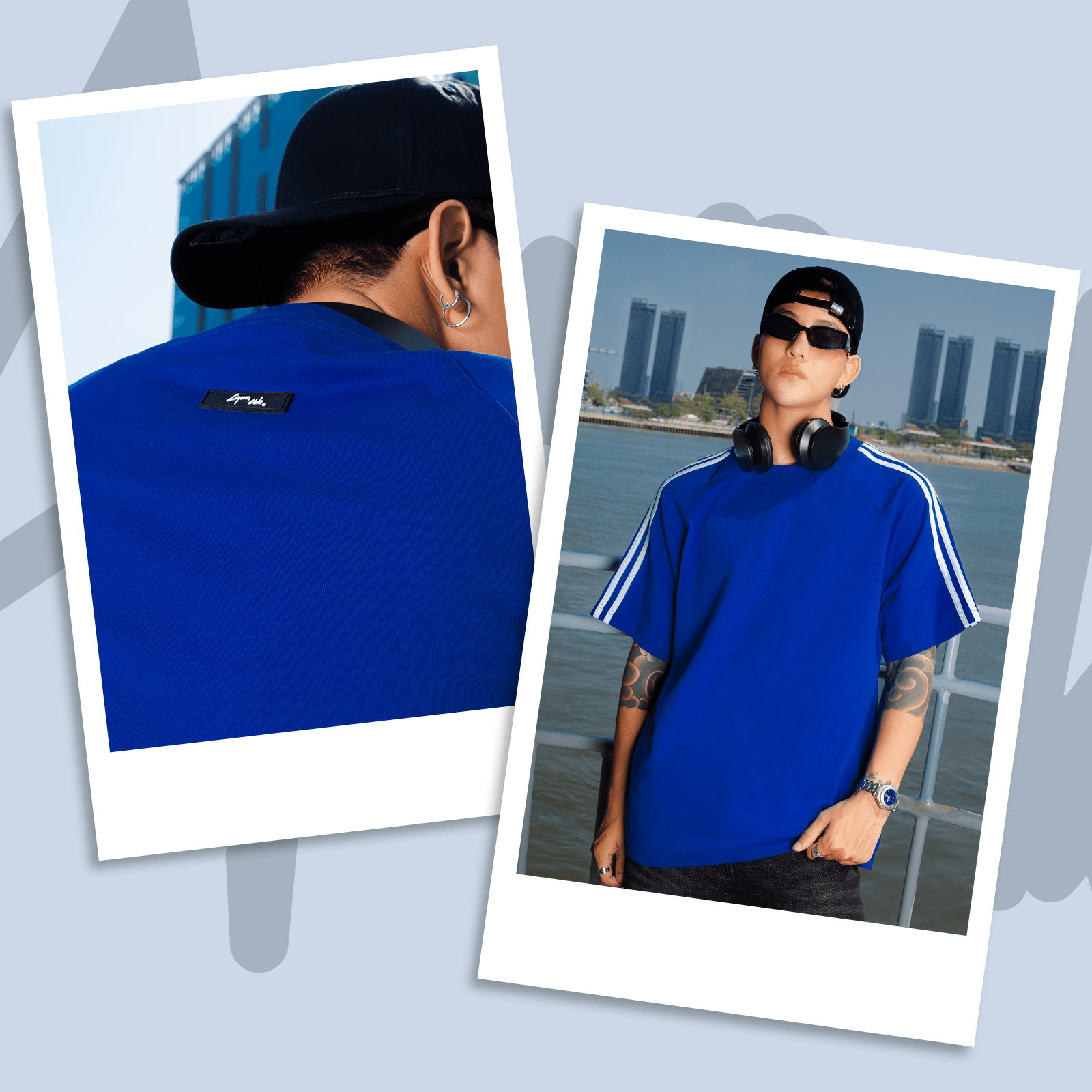 Mô tả Áo thun phom rộng 3 SỌC raglan CAPMAN CLUB, áo phông unisex local brand trẻ trung, thoải mái - 2