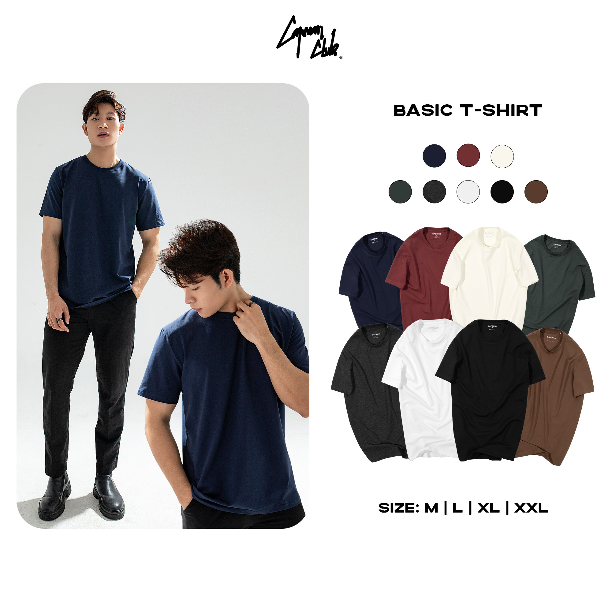 Áo phông cổ tròn nam
