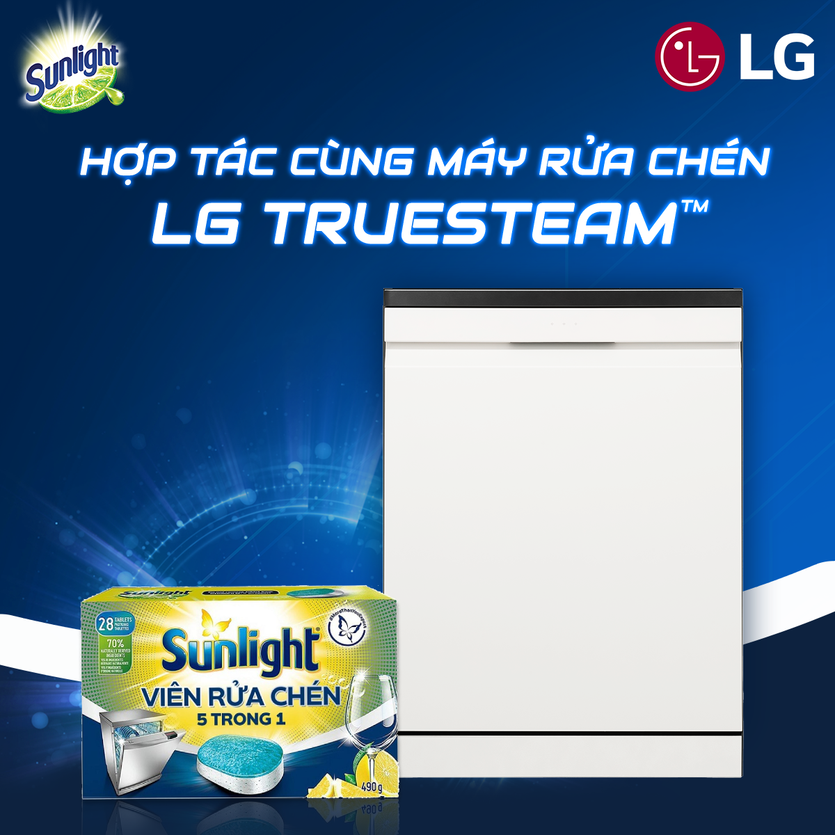 Mô tả Combo 6 Hộp Viên Rửa Chén Bát Sunlight 5 in 1 Dành Cho Máy Rửa Chén (28 Viên/Hộp) - 2