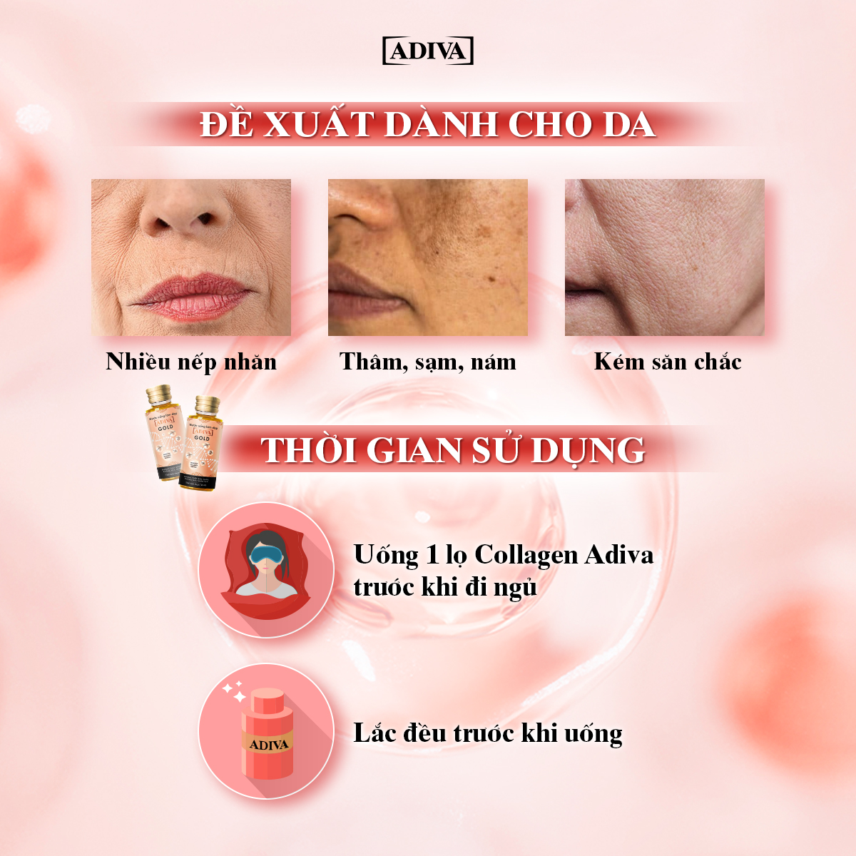 Collagen ADIVA Gold da căng mịn