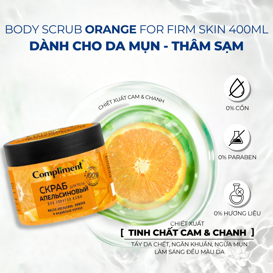 Mô tả Tẩy Da Chết Cho Cơ Thể Compliment 400ml Giúp Da Mềm Mượt, Bóng Khỏe, Sáng Mịn - 4