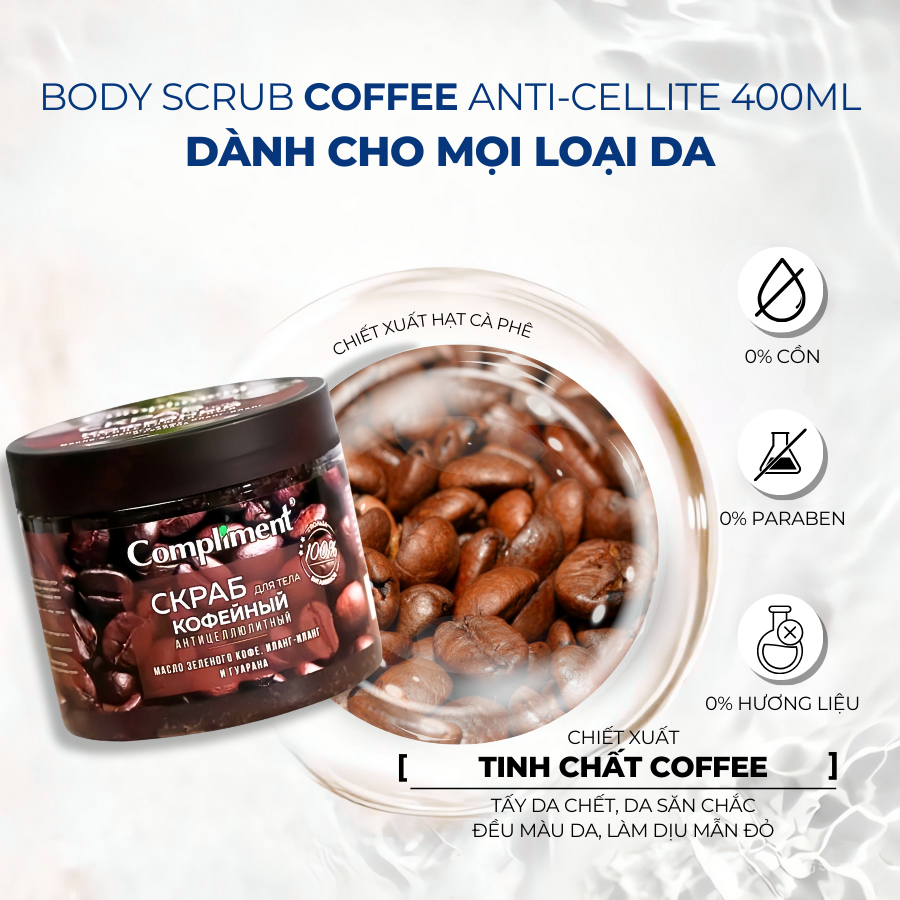 Mô tả Tẩy Da Chết Cho Cơ Thể Compliment 400ml Giúp Da Mềm Mượt, Bóng Khỏe, Sáng Mịn - 5