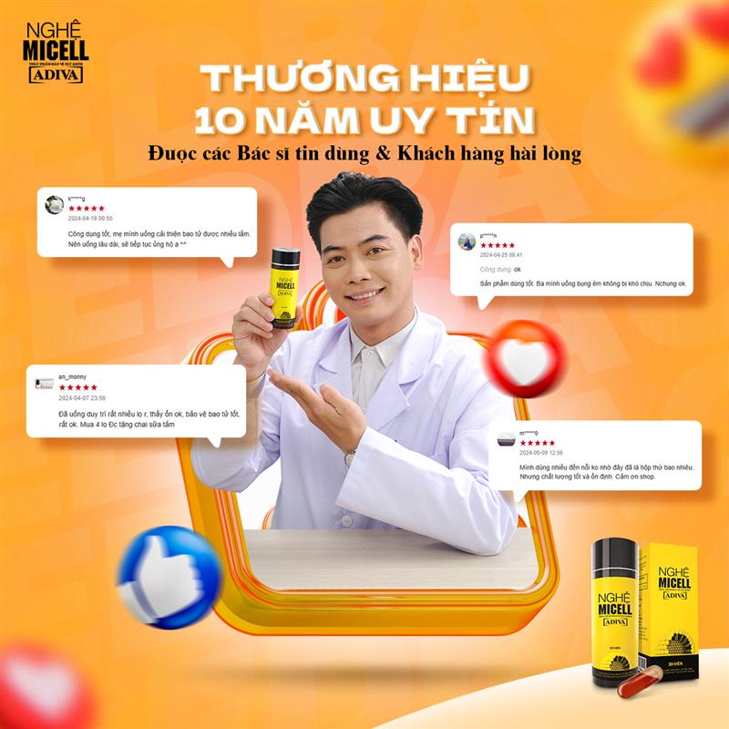 Mô tả Combo 2 Hộp Nghệ Micell Adiva 30 Viên- Hỗ Trợ Các Vấn Đề Về Đau Bao Tử, Dạ Dày - 6
