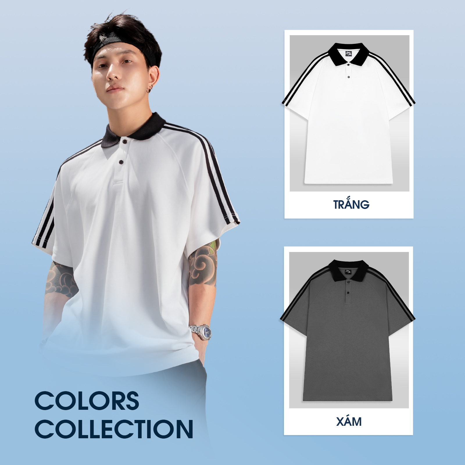 Áo thun polo nam SVAI phom rộng - Góc chụp 9