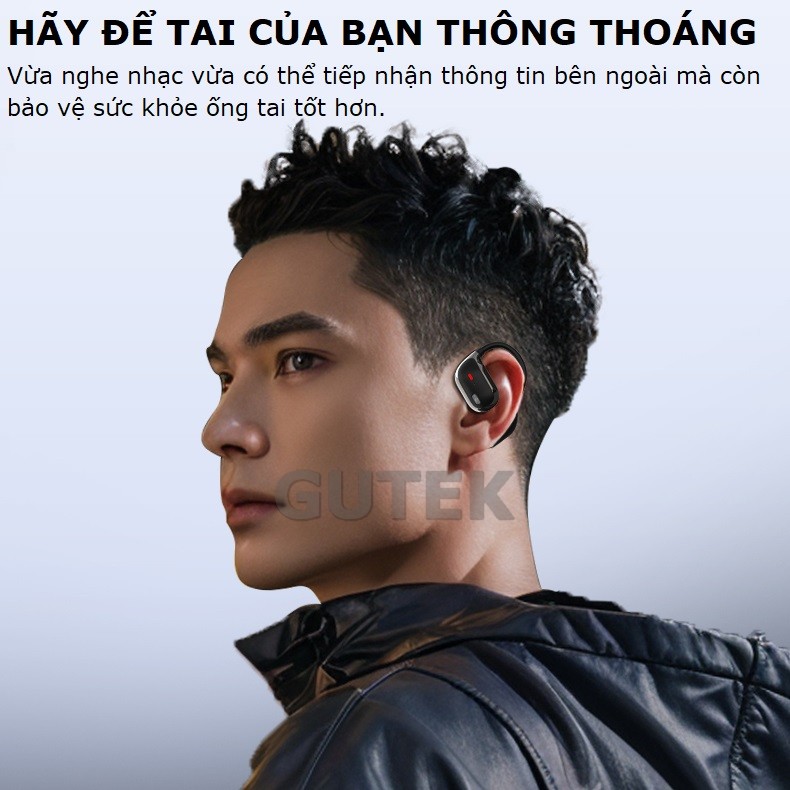 Mô tả Tai Nghe Bluetooth Không Dây Cài Tai Điện Thoại Bluetooth 5.4 Chống Nước Hifi Micro Khử Tiếng Ồn - Gutek JM15 - 2