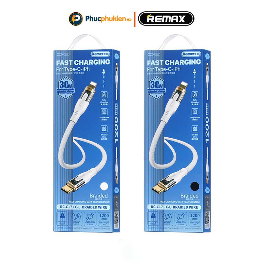 Mô tả Dây sạc nhanh 30w Type C to L Remax C171 cho 14 Pro max trở xuống - Phúc Phụ Kiện Bảo hành 12 tháng - 5