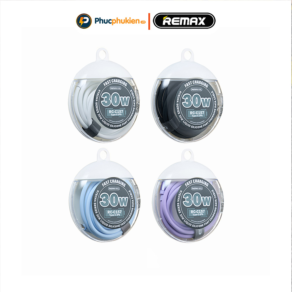 Mô tả Dây sạc nhanh 30w Type c To L Remax C157 sạc nhanh 30w cho 14 pro max trở xuống - Phúc Phụ Kiện - 3