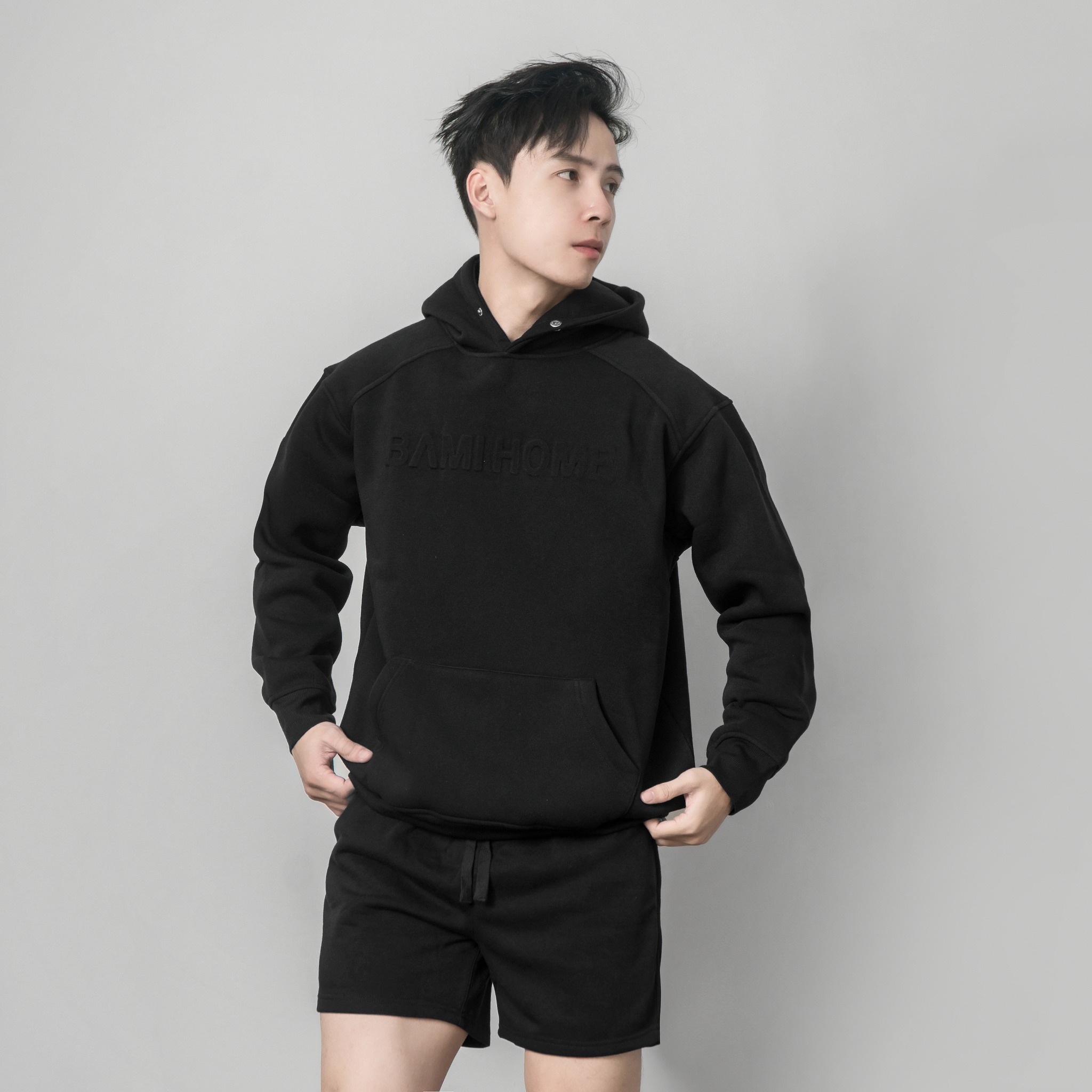 Mô tả Quần short thể thao nam basic BAMIHOME chất vải nỉ chân cua khô thoáng, thoải mái QN08 - 1