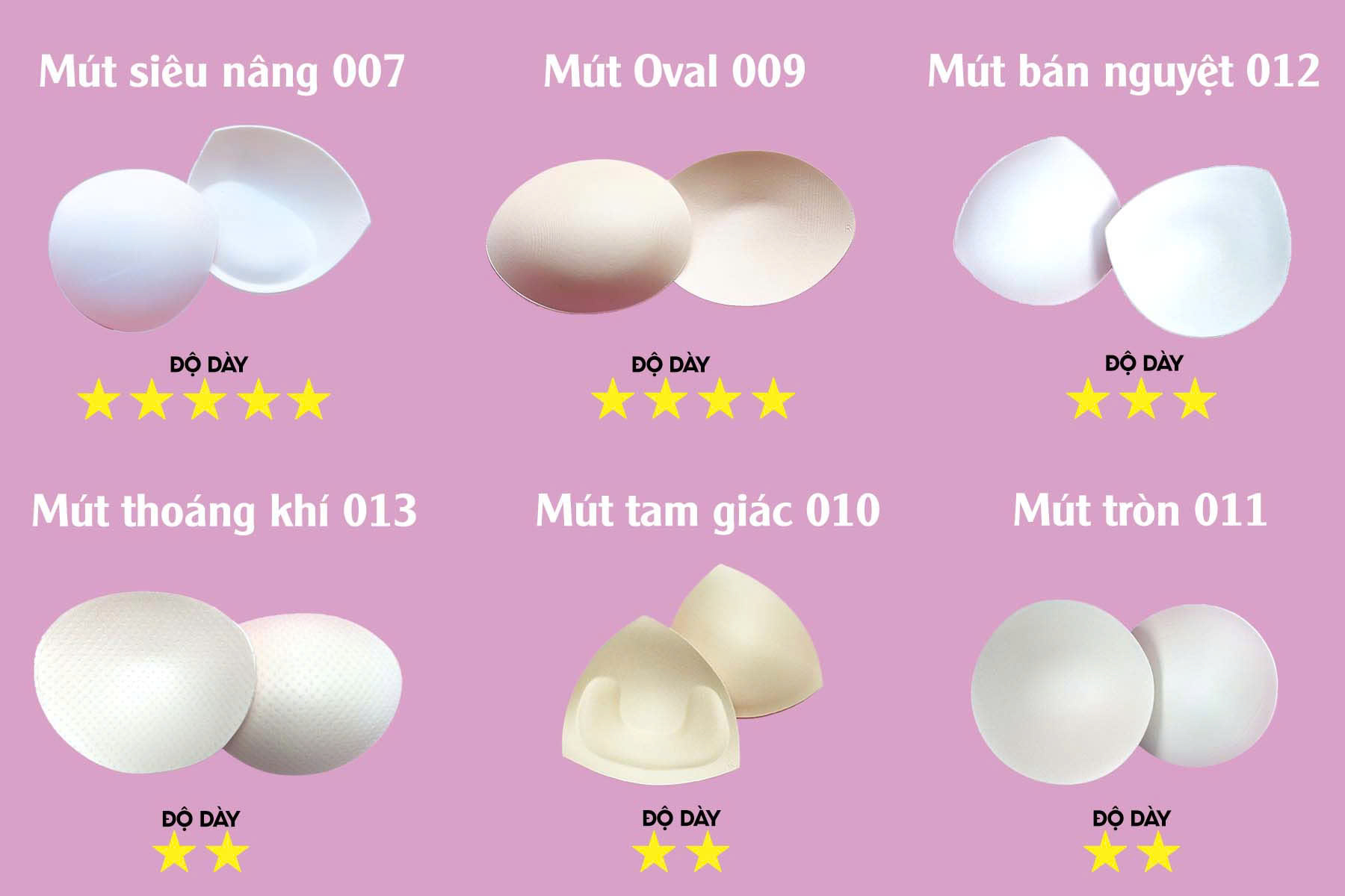 Mô tả Mút ngực định hình Oval cho Áo tập yoga gym Hibi Sports MUT009 - 1 cặp - 2