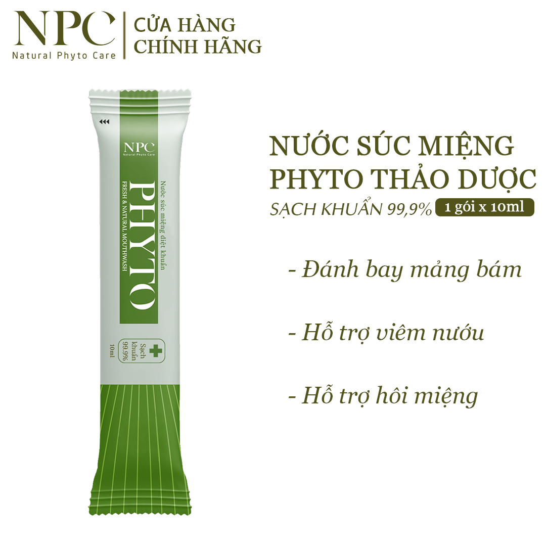 Mô tả COMBO 5-20 gói súc miệng Phyto làm sạch khử hôi miệng, tinh dầu cam 10ml/gói - NPC PHAR - 2