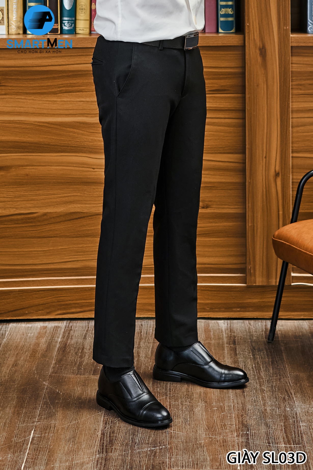 Mô tả Giày oxford không dây siêu nhẹ tăng chiều cao SmartMen SL-03 Đen - 3
